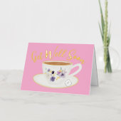 Blank roze wordt snel echt folie wenskaart (Voorkant)