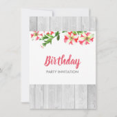 Blank Rustieke Waterverf Trailing Petunias Verjaar Kaart (Achterkant)