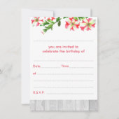 Blank Rustieke Waterverf Trailing Petunias Verjaar Kaart (Voorkant)