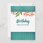 Blank Rustieke Waterverf Trailing Petunias Verjaar Kaart (Achterkant)