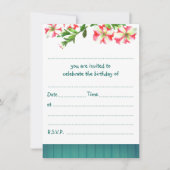 Blank Rustieke Waterverf Trailing Petunias Verjaar Kaart (Voorkant)