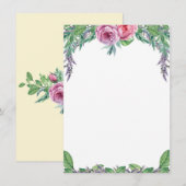 Blank Save the Date Paars Floral Waterverf Kaart (Voorkant / Achterkant)