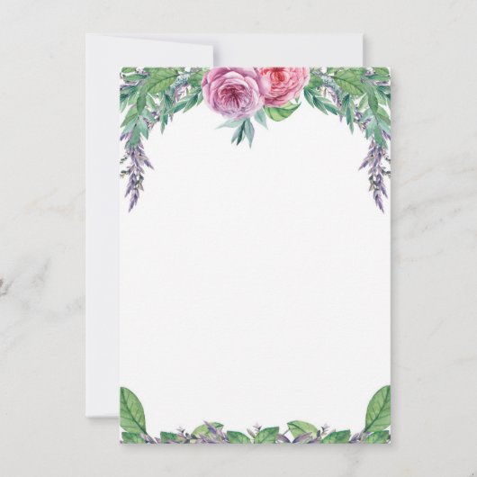 Blank Save the Date Paars Floral Waterverf Kaart (Voorkant)
