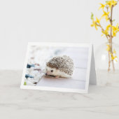 Blank Schattige egel wenskaart Kaart (Gele Bloem)