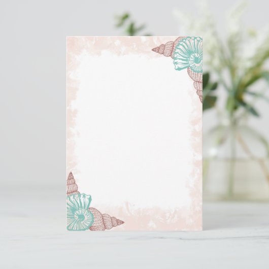 blank seashells  bedankkaart (Staand voorkant)