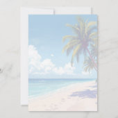 Blank Seaside Summer Blue Elegant Pretty Wedding Kaart (Achterkant)