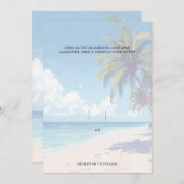 Blank Seaside Summer Blue Elegant Pretty Wedding Kaart (Voorkant / Achterkant)