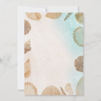 Blank Seaside Summer Blue Elegant Pretty Wedding  Kaart