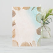 Blank Seaside Summer Blue Elegant Pretty Wedding Kaart (Staand voorkant)