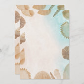Blank Seaside Summer Blue Elegant Pretty Wedding Kaart (Voorkant / Achterkant)
