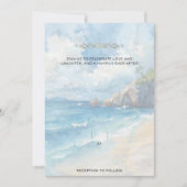 Blank Seaside Summer Blue Pretty Wedding  Kaart (Voorkant)