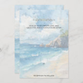 Blank Seaside Summer Blue Pretty Wedding  Kaart (Voorkant / Achterkant)