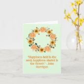 Blank Sinaasappel Bloem Whimsical Bloemkrans Kaart (Gele Bloem)