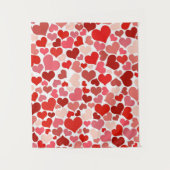 Blank Sjablonen Rode harten Liefde Patroon Wandkleed (Voorkant)