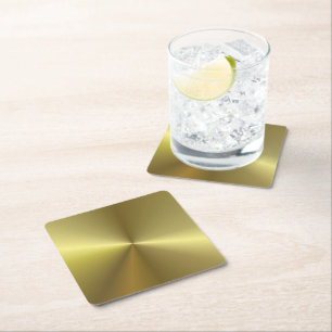 Blank Sjabloon Faux Gold Metallic Look Elegant Kartonnen Onderzetters