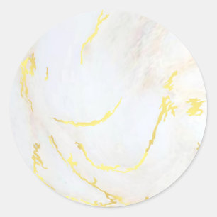 Blank Sjabloon Goud Marmer Toevoegen Jouw tekst Mo Ronde Sticker
