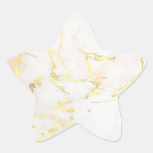 Blank Sjabloon Goud Marmer Toevoegen Jouw tekst Mo Ster Sticker (Voorkant)
