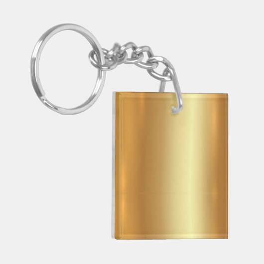 Blank Sjabloon Modern Gold Square Dubbelzijdig Sleutelhanger (Voorkant Links)