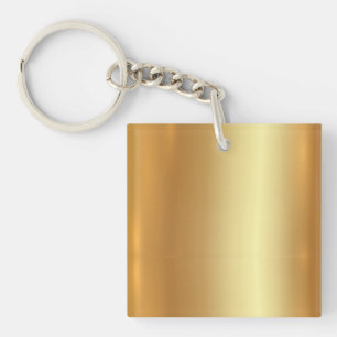 Blank Sjabloon Modern Gold Square Dubbelzijdig Sleutelhanger