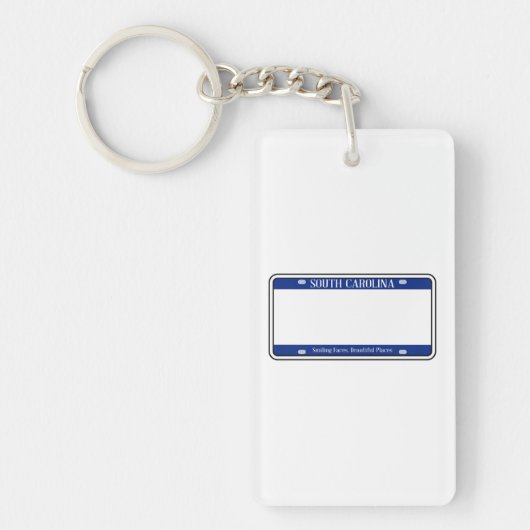 Blank South Carolina State License Bord Sleutelhanger (Voorkant)