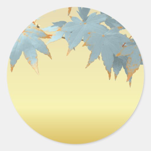Blank Stijlvolle Frosted Herfst Japans esdoorn bla Ronde Sticker (Voorkant)
