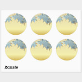 Blank Stijlvolle Frosted Herfst Japans esdoorn bla Ronde Sticker (Vel)