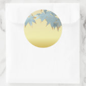 Blank Stijlvolle Frosted Herfst Japans esdoorn bla Ronde Sticker (Tas)