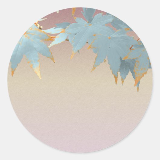 Blank Stijlvolle Frosted Herfst Japans esdoorn bla Ronde Sticker (Voorkant)