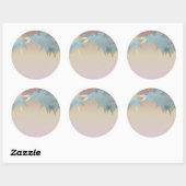Blank Stijlvolle Frosted Herfst Japans esdoorn bla Ronde Sticker (Vel)