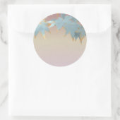Blank Stijlvolle Frosted Herfst Japans esdoorn bla Ronde Sticker (Tas)