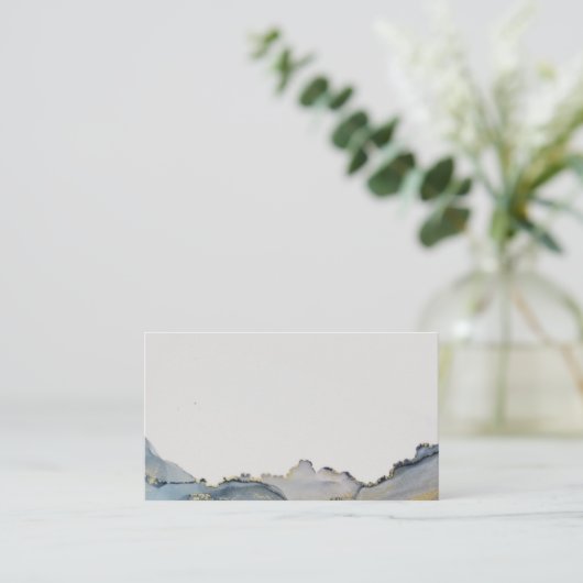 Blank stoffig blauw goud inkt ontwerp Creëer uw ei Visitekaartje (Staand voorkant)