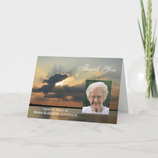 Blank Sunset Sympathy Thank You Card Bedankkaart (Voorkant)