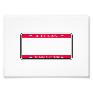 Blank Texas State License Bord Foto Afdruk