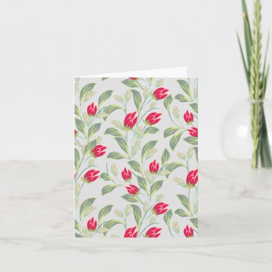 Blank Tulpen Bloemen Notecard, Elegante Bloemen Kaart (Voorkant)
