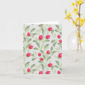 Blank Tulpen Bloemen Notecard, Elegante Bloemen Kaart (Gele Bloem)