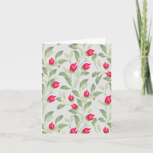 Blank Tulpen Bloemen Notecard, Elegante Bloemen