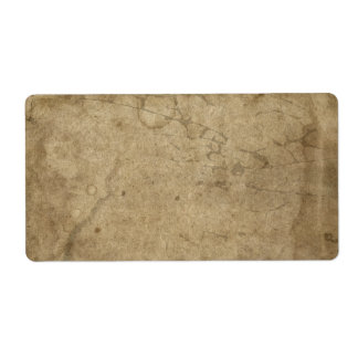 Blank verouderd noodlijdend papier, donker rustiek etiket