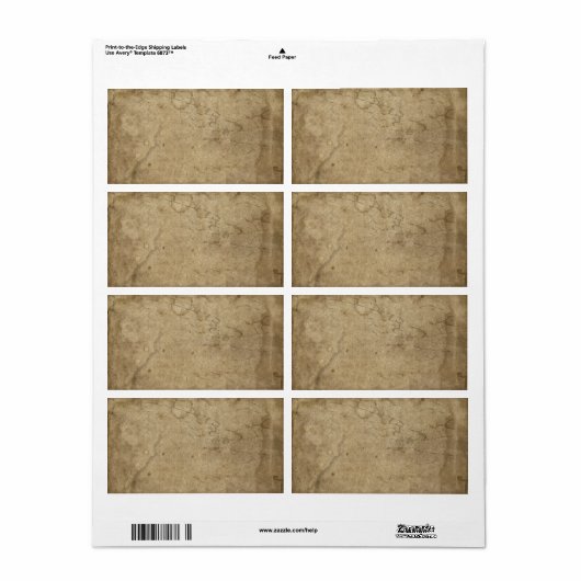 Blank verouderd noodlijdend papier, donker rustiek etiket (Full Sheet)