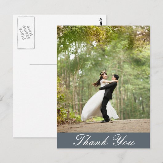 Blank - Verticale aangepaste trouwfoto Dank u Briefkaart (Voorkant / Achterkant)