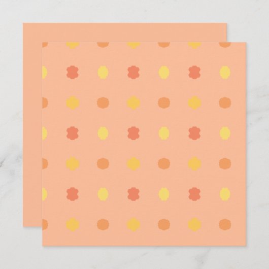 Blank vier hoeken perzik geel tegelpatroon (Voorkant / Achterkant)