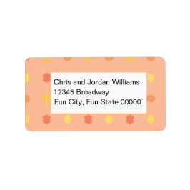 Blank vier hoeken perzik geel tegelpatroon etiket