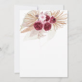 Blank Voeg je eigen Boho Bourgogne Pampas gras Kaart (Voorkant)