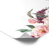 Blank Voeg je eigen Boho Pink Blush Bourgondië Pio Poster (Hoek)