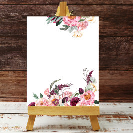 Blank Voeg je eigen Boho Pink Blush Bourgondië Pio Poster