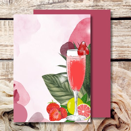 Blank Voeg je eigen brunch Bubbly Mimosa uitnodigi Kaart