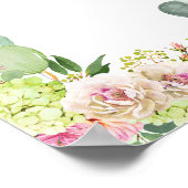 Blank voeg je eigen groene hortensia roze bloemetj poster (Hoek)
