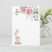 Blank Voeg je eigen zoete kleine lamsroze rozen to Kaart (Staand voorkant)