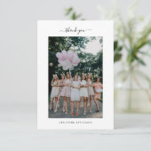 Blank Vrijgezellenfeest Foto II Hartelijk dank Bedankkaart (Staand voorkant)