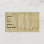 Blank  Water Gevlekt Oud Papier Overstromingswater Visitekaartje (Achterkant)