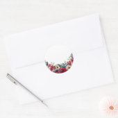 BLANK Waterverf Bloemen Bourgondië bruiloft Ronde Sticker (Envelop)
